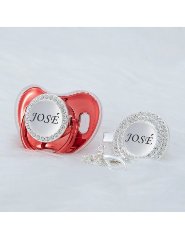 Attache-tétine personnalisée en bois & silicone – avec prénom | Volcaris