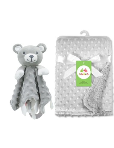 Set Bébé Prénom & Doudou – Couverture personnalisée et doudou assorti | Volcaris