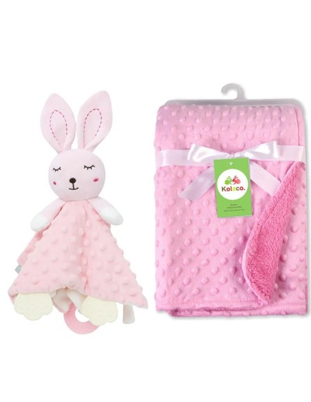 Set Bébé Prénom & Doudou – Couverture personnalisée et doudou assorti | Volcaris