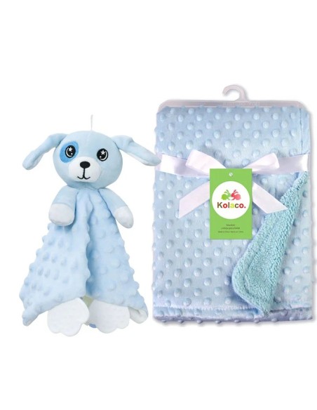 Set Bébé Prénom & Doudou – Couverture personnalisée et doudou assorti | Volcaris