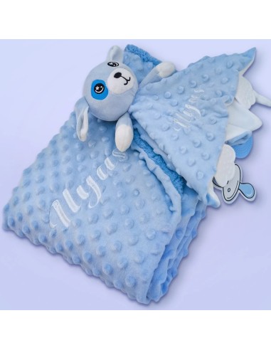 Set Bébé Prénom & Doudou – Couverture personnalisée et doudou assorti | Volcaris