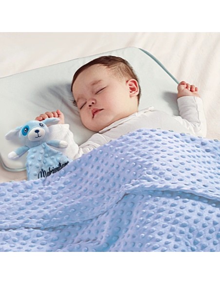 Set Bébé Prénom & Doudou – Couverture personnalisée et doudou assorti | Volcaris